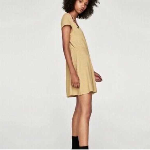 ZARA Embroidered Knit Faux Wrap Dress Medium Boho Festival Western M Rodeo - Picture 11 of 12